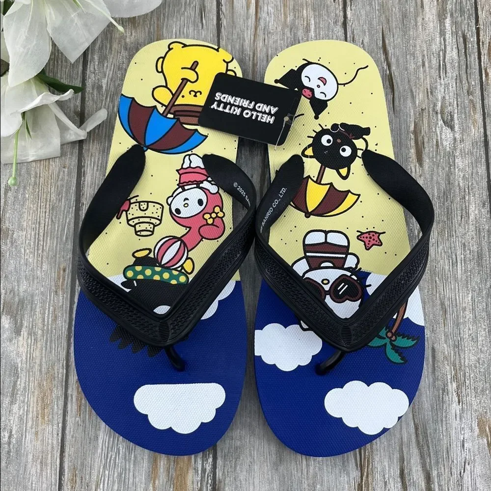 Men’s Hello Kitty Flip Flops Sandals Shoes Size 7
